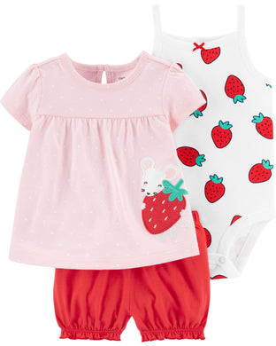 Carter's 3-Piece Strawberry Little Short Set