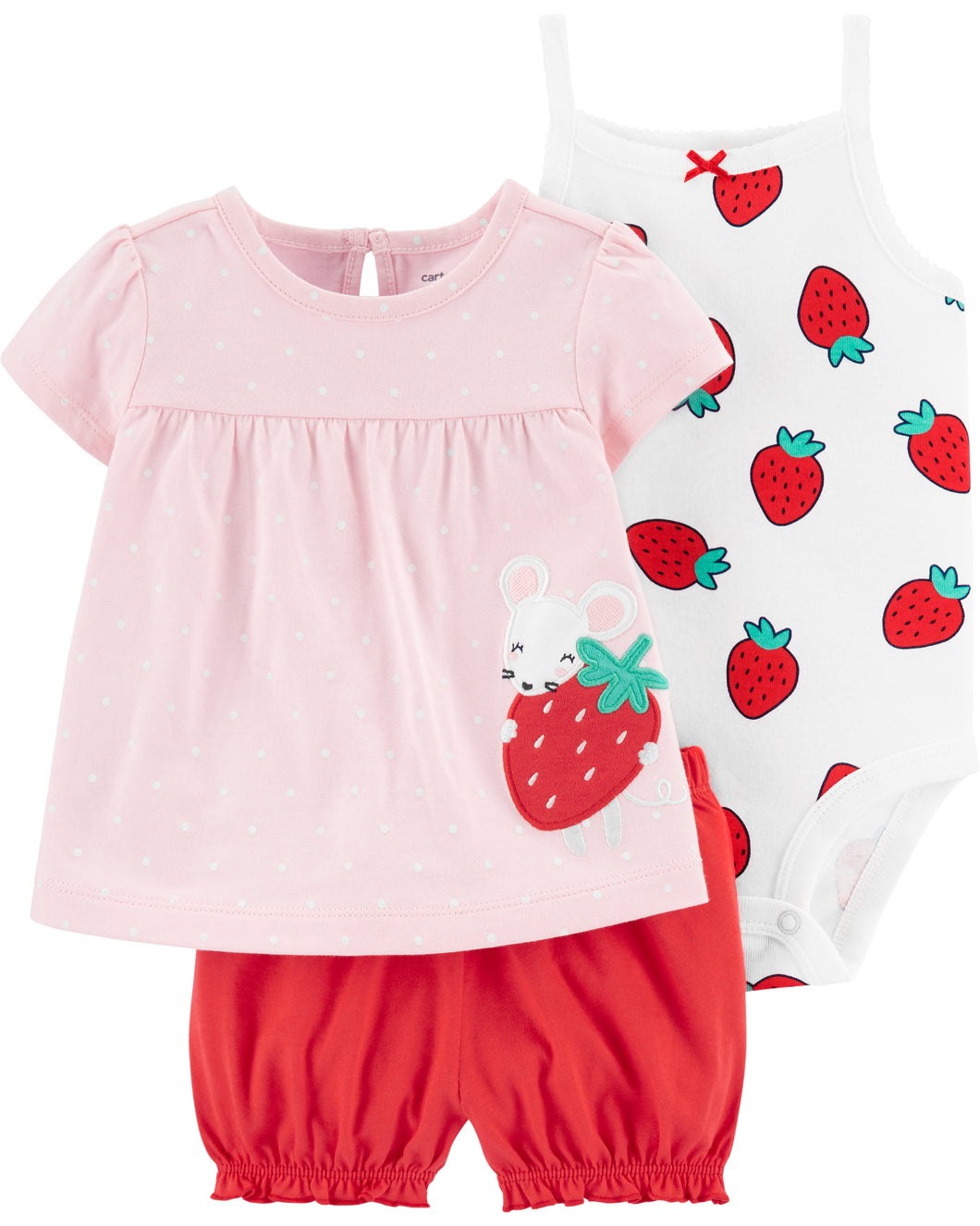 Carter's 3-Piece Strawberry Little Short Set