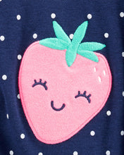 Cargar imagen en el visor de la galería, Carter&#39;s Strawberry Snap-Up Romper Blue and White Dots