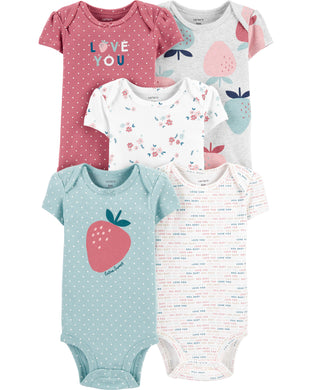 Carter's 5-Pack Strawberry Original Bodysuits