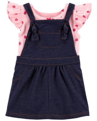 Conjunto de falda y body de fresa de 2 piezas / 2-Piece Set (18 Meses)