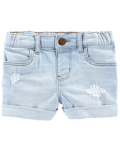 Cargar imagen en el visor de la galería, Shorts Pantalones cortos de mezclilla elásticos Rip - &amp; - Repair 3 Años