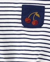 Cargar imagen en el visor de la galería, Tshirt - Tie-Front Top / Camisa Rayas Azules Top con lazo en el frente 3 y 4 años