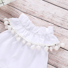 Cargar imagen en el visor de la galería, Conjuntos de bebé para bebes sin mangas Casual camisa Blanca + diadema y Short Rosado