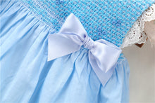 Cargar imagen en el visor de la galería, Vestido Verano Español Azul con Chongos enfrente