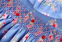Cargar imagen en el visor de la galería, Vestido Verano Español Azul con Flores
