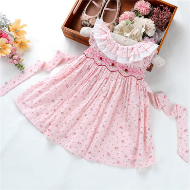 Vestido Verano Español Rosado Smoked Sin Mangas