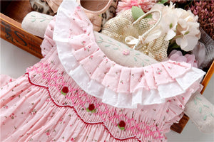Vestido Verano Español Rosado Smoked Sin Mangas