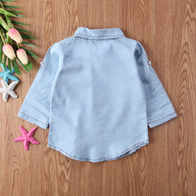 Cargar imagen en el visor de la galería, Camiseta manga larga para niños pequeños, ropa informal de bolsillo