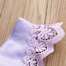 Cargar imagen en el visor de la galería, Purple Baby Dress Summer Flowers and Beautiful Lace / Vestido Morado para Bebe