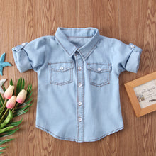 Cargar imagen en el visor de la galería, Camiseta manga larga para niños pequeños, ropa informal de bolsillo