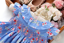 Cargar imagen en el visor de la galería, Vestido Verano Español Azul con Flores