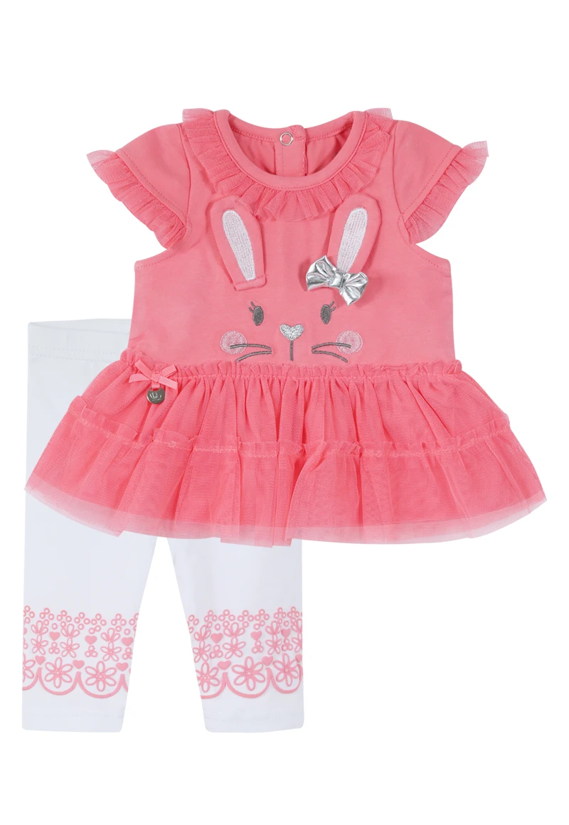 Bunny Baby girl Coral Set Limonada 6 y 9 Meses
