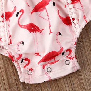 Mameluco de flamencos para bebés recién nacidos, monos con volantes